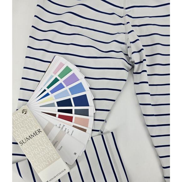 KIAVA Clothing 
Blue and White Striped Lux Cropped - Picture 4 of 7